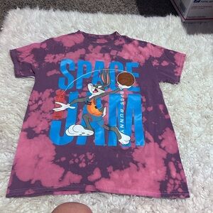 SPACE JAM BLUE tye die TSHIRT • S #46 purple pink